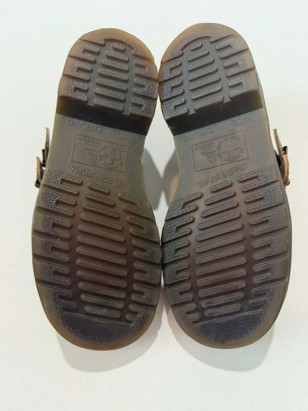 True Vintage Dr. Martens Brown Leather Double Buckle Mary Jane Shoes Made In Eng - Picture 4 of 7